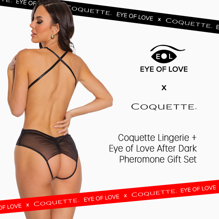 Eye of Love X Coquette Crotchless Teddy & After Dark Pheromone Perfume