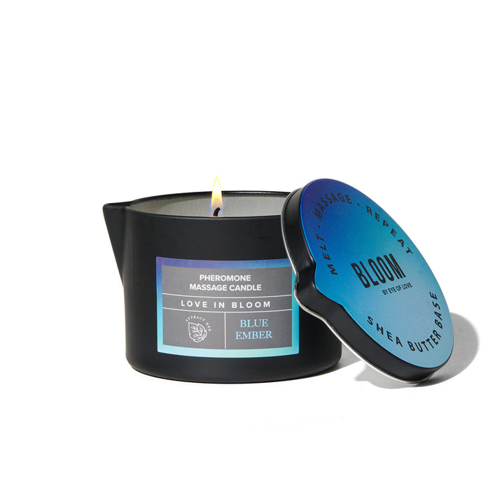Bloom Blue Ember Pheromone Massage Candle