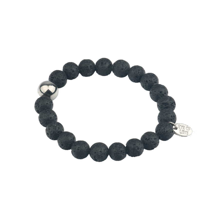 Pheromone Bead Bracelet Lava Rock Small Eye of Love